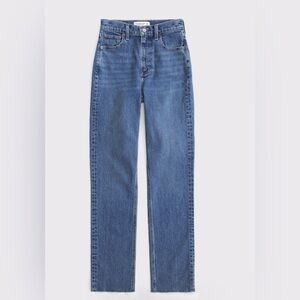 Abercrombie & Fitch, 90s straight ultra high rise. Medium wash